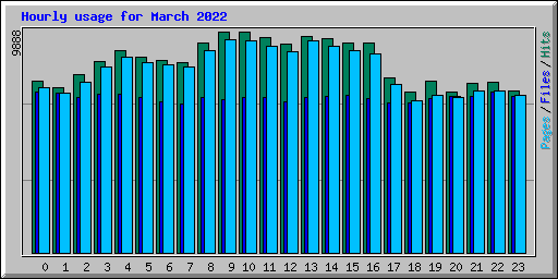 Hourly usage for March 2022