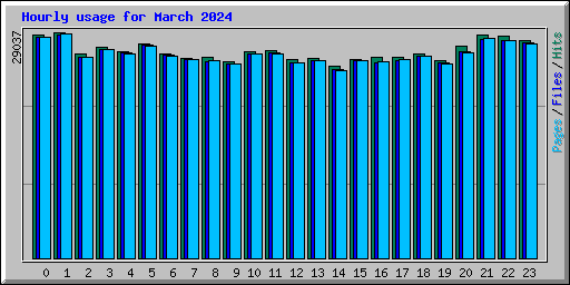 Hourly usage for March 2024